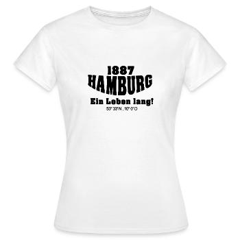 Hambourg - Une vie - y compris les coordonnées - T-shirt Femme - blanc - Devant - AI Model Female 172 dark (172cm)