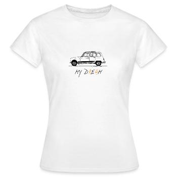 French R4 classic car - Women's T-Shirt - white - Front - AI Model Female 172 dark (172cm)