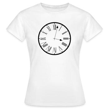 Time is ticking. - Women's T-Shirt - white - Front - AI Model Female 172 dark (172cm)