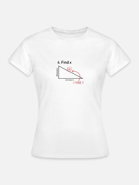 Finn X Funny Saying Math Teacher Graphic - T-skjorte for kvinner - hvit