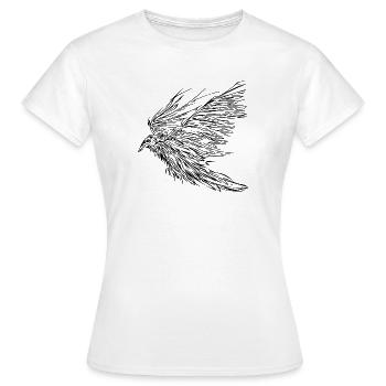 Fliegender Rabe - Frauen T-Shirt - Weiß - Vorne - AI Model Female 172 dark (172cm)