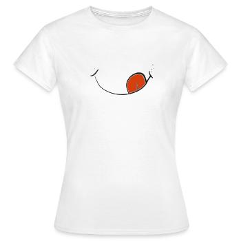 Lächeln mit Zunge - Frauen T-Shirt - Weiß - Vorne - AI Model Female 172 dark (172cm)