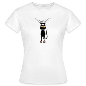cat scratch - Frauen T-Shirt - Weiß - Vorne - AI Model Female 172 dark (172cm)