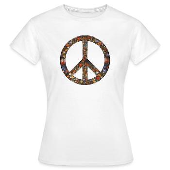 Icône du mouvement Amour Paix Signe Paix - T-shirt Femme - blanc - Devant - AI Model Female 172 dark (172cm)