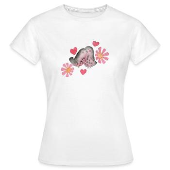 Modèle d'oiseaux d'amour - T-shirt Femme - blanc - Devant - AI Model Female 172 dark (172cm)