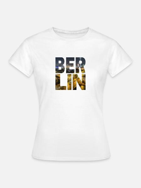 Berlin bei Nacht - Frauen T-Shirt - Weiß