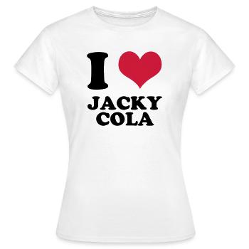 i love jacky cola - Women's T-Shirt - white - Front - AI Model Female 172 dark (172cm)