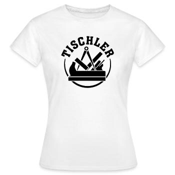 Tischler Schreiner Hobel Zunft Zeichen Symbol - Frauen T-Shirt - Weiß - Vorne - AI Model Female 172 dark (172cm)
