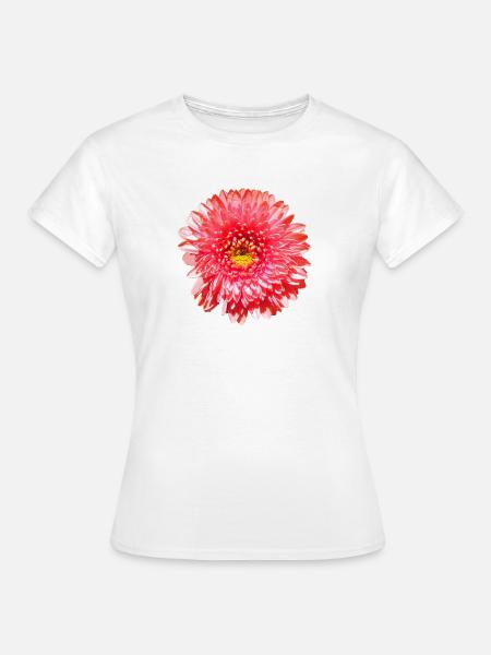 Rosa Blume Gerbera - Frauen T-Shirt - Weiß
