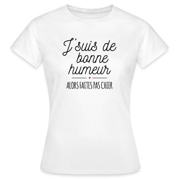 Bonne Humeur - T-shirt Femme - blanc - Devant - AI Model Female 172 dark (172cm)