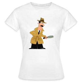 Detective with magnifying glass. Gift - Women's T-Shirt - white - Front - AI Model Female 172 dark (172cm)