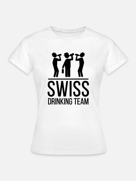 Swiss Drinking Team - Frauen T-Shirt - Weiß
