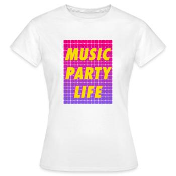 MUSIC PARTY LIFE - Women's T-Shirt - white - Front - AI Model Female 172 dark (172cm)