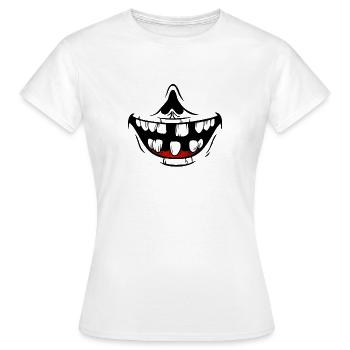 Clown maléfique, clown d'horreur, clown psychopathe - T-shirt Femme - blanc - Devant - AI Model Female 172 dark (172cm)