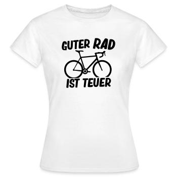 Un bon vélo coûte cher - T-shirt Femme - blanc - Devant - AI Model Female 172 dark (172cm)
