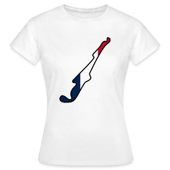 Frankreich Rennstrecke mit Flagge - Frauen T-Shirt - Weiß - Vorne - AI Model Female 172 dark (172cm)