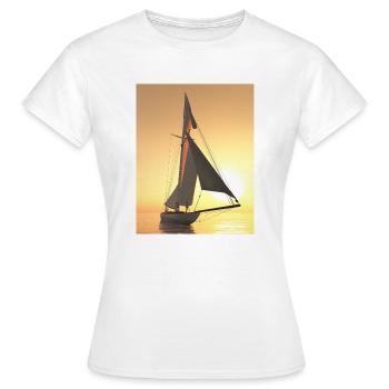 Voilier au coucher du soleil - T-shirt Femme - blanc - Devant - AI Model Female 172 dark (172cm)