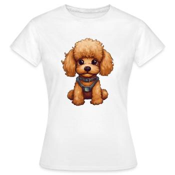 Doux bébé caniche chien - T-shirt Femme - blanc - Devant - AI Model Female 172 dark (172cm)