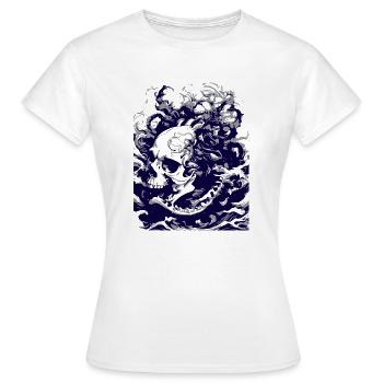 Totenkopf am Meer - Frauen T-Shirt - Weiß - Vorne - AI Model Female 172 dark (172cm)