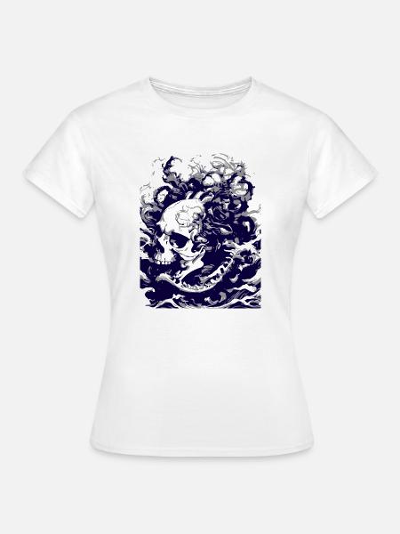 Totenkopf am Meer - Frauen T-Shirt - Weiß
