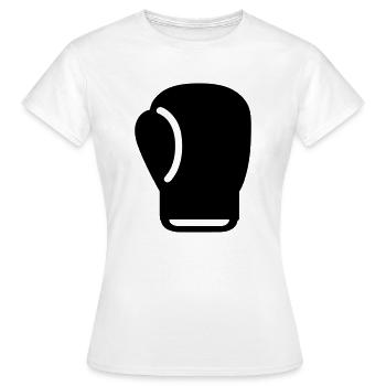 Boxhandschuh - Frauen T-Shirt - Weiß - Vorne - AI Model Female 172 dark (172cm)