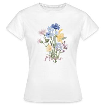 Flower - Frauen T-Shirt - Weiß - Vorne - AI Model Female 172 dark (172cm)