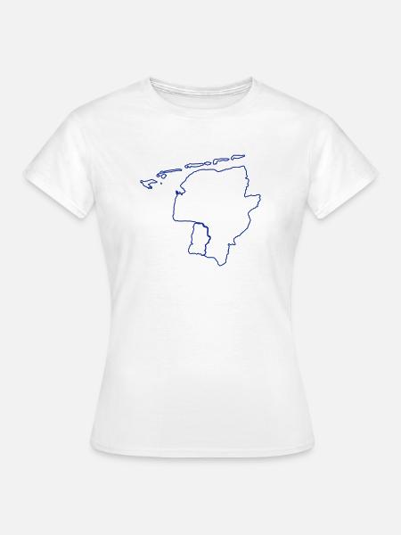 Umriss Ostfrieslands - Frauen T-Shirt - Weiß