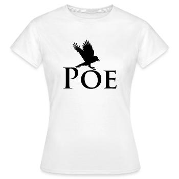 POE Rabe flattert - Frauen T-Shirt - Weiß - Vorne - AI Model Female 172 dark (172cm)