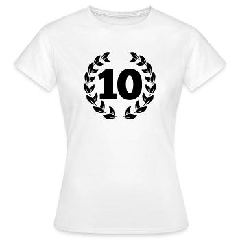 Nummer Zahl Ziffer 10 - Frauen T-Shirt - Weiß - Vorne - AI Model Female 172 dark (172cm)