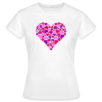 Coeur de cœur - T-shirt Femme - blanc - Devant - AI Model Female 172 dark (172cm)