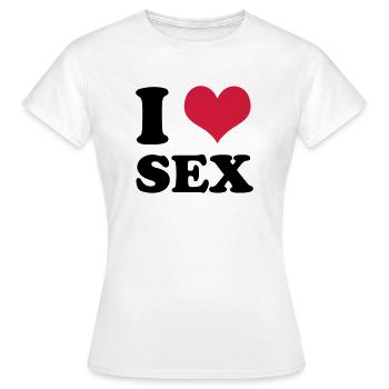 j'aime le sexe - T-shirt Femme - blanc - Devant - AI Model Female 172 dark (172cm)