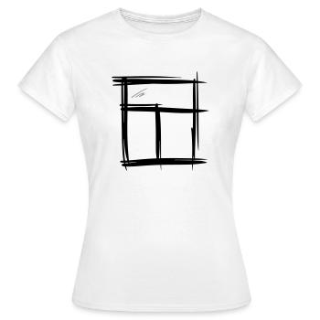 Fenêtres dessinées à la main, dessin au crayon - T-shirt Femme - blanc - Devant - AI Model Female 172 dark (172cm)