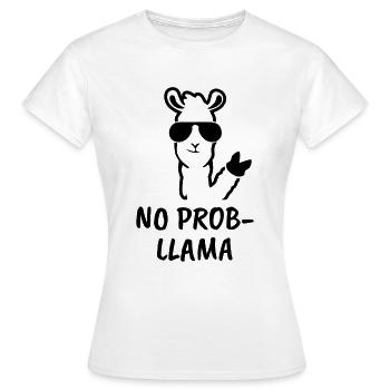 NO PROB-LLAMA! - Frauen T-Shirt - Weiß - Vorne - AI Model Female 172 dark (172cm)