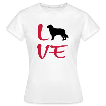 Australian Shepherd Aussie LOVE - Frauen T-Shirt - Weiß - Vorne - AI Model Female 172 dark (172cm)