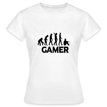 Gamer Gaming Evolution Gaming Gamer Gamer - Frauen T-Shirt - Weiß - Vorne - AI Model Female 172 dark (172cm)