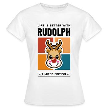 Rudolph - T-shirt Femme - blanc - Devant - AI Model Female 172 dark (172cm)