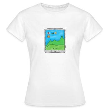 Tablette Handy Smartphone Logo Design Grafik Bild - Frauen T-Shirt - Weiß - Vorne - AI Model Female 172 dark (172cm)