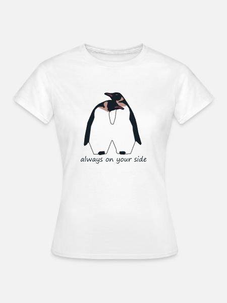 Süßes Pinguinpaar Liebe Love cute Penguin couple - Frauen T-Shirt - Weiß