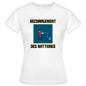 Rechargement des batteries occasion spéciale - T-shirt Femme - blanc - Devant - AI Model Female 172 dark (172cm)