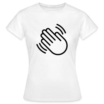 Les mains applaudissent - T-shirt Femme - blanc - Devant - AI Model Female 172 dark (172cm)