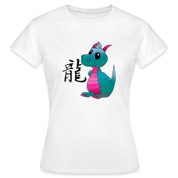 Dragon chinois - T-shirt Femme - blanc - Devant - AI Model Female 172 dark (172cm)