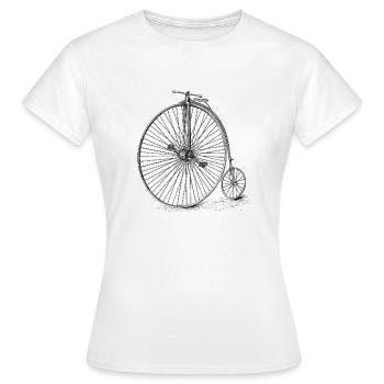 Roue haute de vélo de monocycle rétro Old School Vintage - T-shirt Femme - blanc - Devant - AI Model Female 172 dark (172cm)