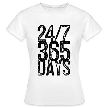 24/7 WORKAHOLIC ARBEITSTIER HAMSTERRAD - Frauen T-Shirt - Weiß - Vorne - AI Model Female 172 dark (172cm)