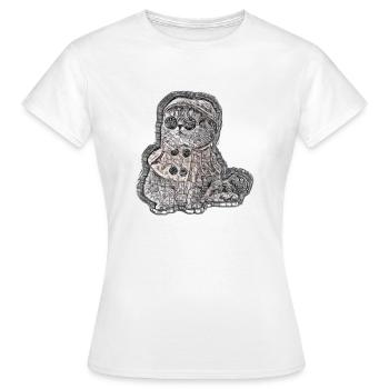 Detective spy cat with clothes elegant chic - Women's T-Shirt - white - Front - AI Model Female 172 dark (172cm)