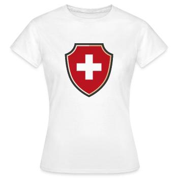Swiss Flag - Frauen T-Shirt - Weiß - Vorne - AI Model Female 172 dark (172cm)