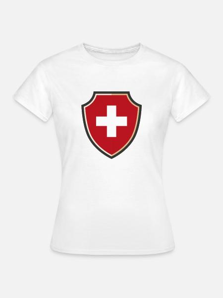 Swiss Flag - Frauen T-Shirt - Weiß
