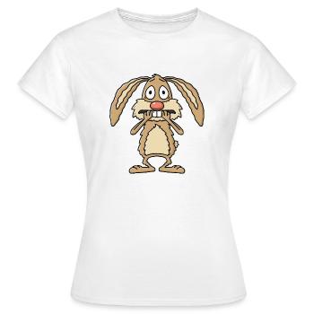 Lièvre / Poule mouillée - T-shirt Femme - blanc - Devant - AI Model Female 172 dark (172cm)