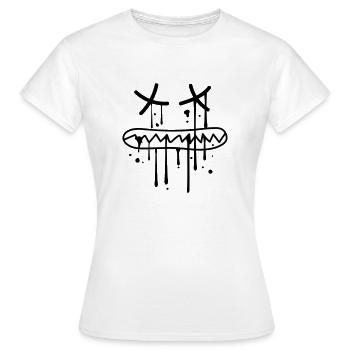 visage mordant les dents croquant mort mort graffiti - T-shirt Femme - blanc - Devant - AI Model Female 172 dark (172cm)