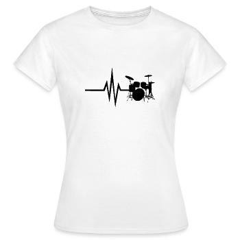 Mon cœur bat pour les percussions - Instrument - T-shirt Femme - blanc - Devant - AI Model Female 172 dark (172cm)