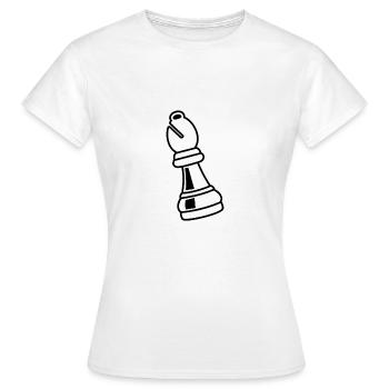 Pièce d'échecs évêque blanc - T-shirt Femme - blanc - Devant - AI Model Female 172 dark (172cm)